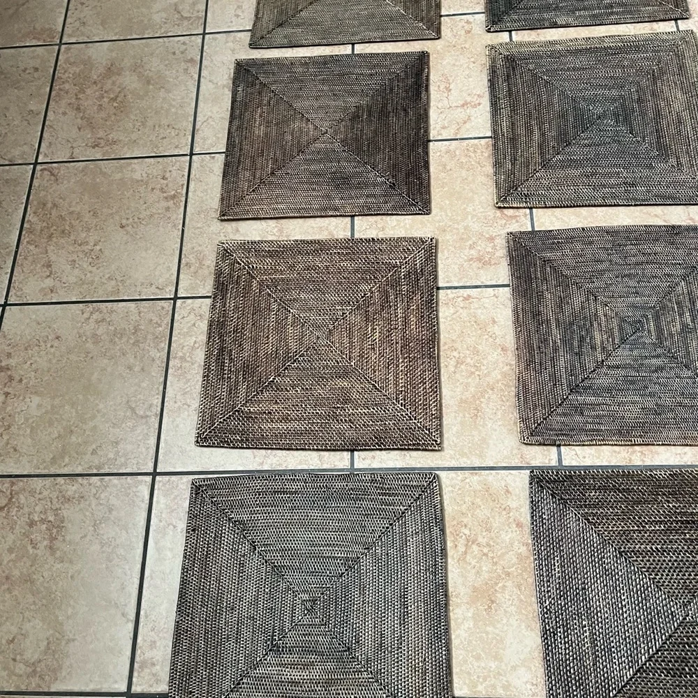 Elegant Brown Woven Placemats Set of 8